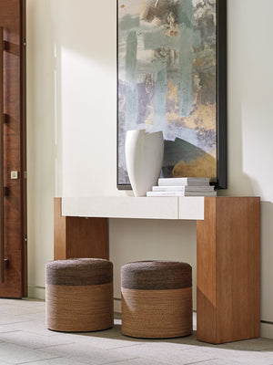 Lexington Tommy Bahama Home Highlands Woven Ottoman - Elegant Mid-century Modern Design With Luxurious Palm Desert Aesthetic Sonoran  575-944