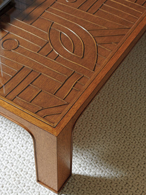 Lexington Tommy Bahama Home Redford Square Rattan Cocktail Table - Elegant Beveled Glass Top With Unique Pencil Rattan Design Sonoran  575-947