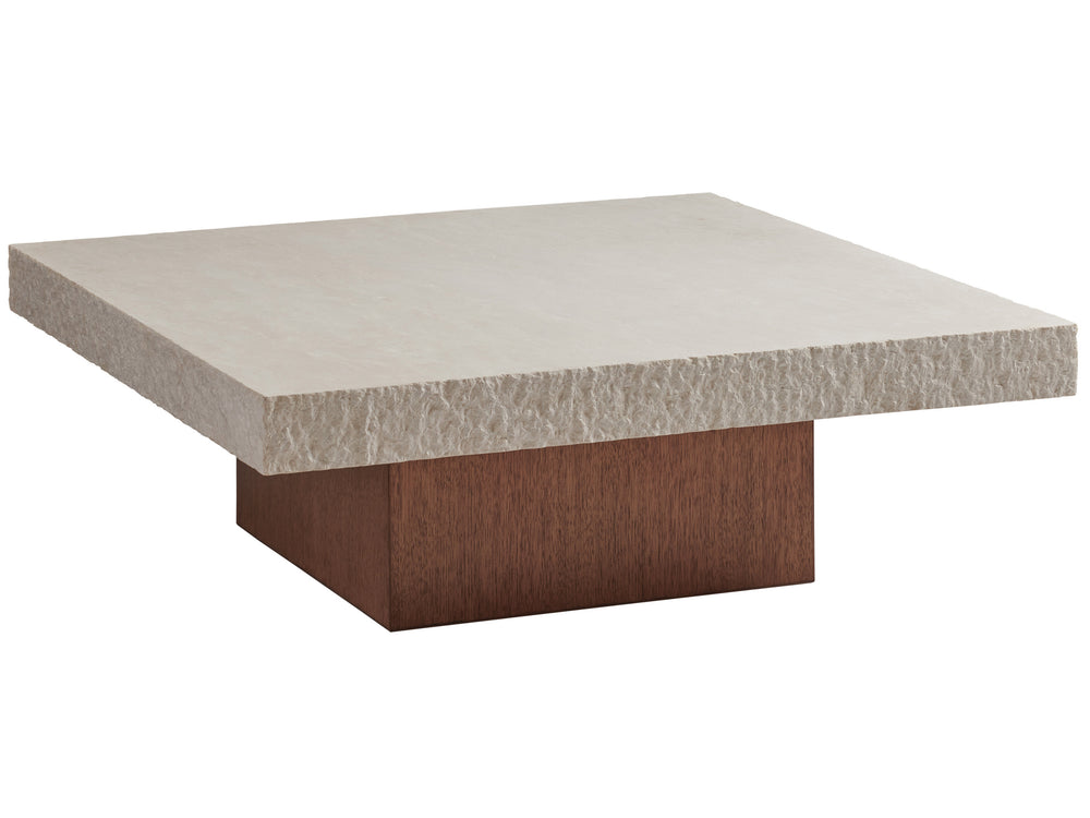 Lexington Tommy Bahama Home Shadow Mountain Square Cocktail Table - Luxurious Anticato Marble Top With Elegant Wooden Base Design Sonoran  575-949c