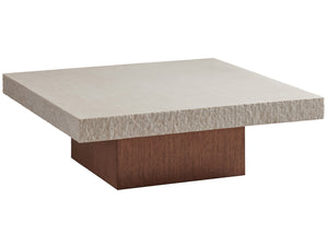 Lexington Tommy Bahama Home Shadow Mountain Square Cocktail Table - Luxurious Anticato Marble Top With Elegant Wooden Base Design Sonoran  575-949c