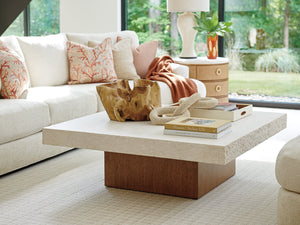 Lexington Tommy Bahama Home Shadow Mountain Square Cocktail Table - Luxurious Anticato Marble Top With Elegant Wooden Base Design Sonoran  575-949c