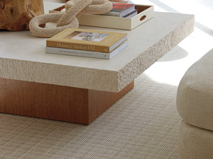 Lexington Tommy Bahama Home Shadow Mountain Square Cocktail Table - Luxurious Anticato Marble Top With Elegant Wooden Base Design Sonoran  575-949c