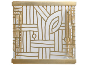 Lexington Tommy Bahama Home Redford Metal Accent Table – Luxurious Mid-century Design With Abstract Gold Leaf & Glass Top Sonoran  575-952