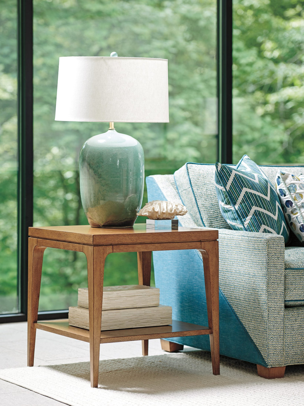 Lexington Tommy Bahama Home Kinsley Square Lamp Table - Mid-century Modern Design With Elegant Tapered Legs For Stylish Homes Sonoran  575-955