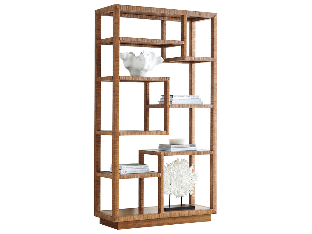 Lexington Tommy Bahama Home Bryce Raffia Etagere - Contemporary Palm Desert-inspired Design With 9 Shelves For Effortless Style Sonoran  575-990