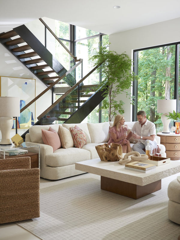 Lexington Tommy Bahama Home Shadow Mountain Square Cocktail Table - Luxurious Anticato Marble Top With Elegant Wooden Base Design Sonoran  575-949c