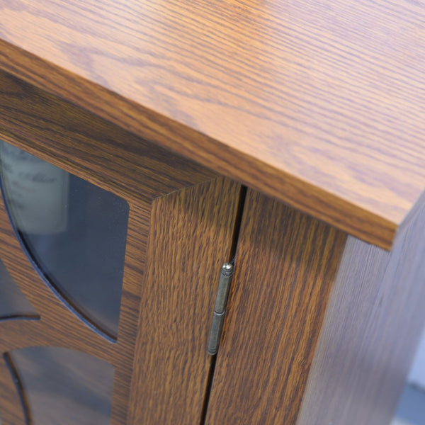English Elm Elegant Mirrored Sideboard with Butterfly Carved Doors Wood Grain Finish Dining Storage Dark Oak W2899P372743