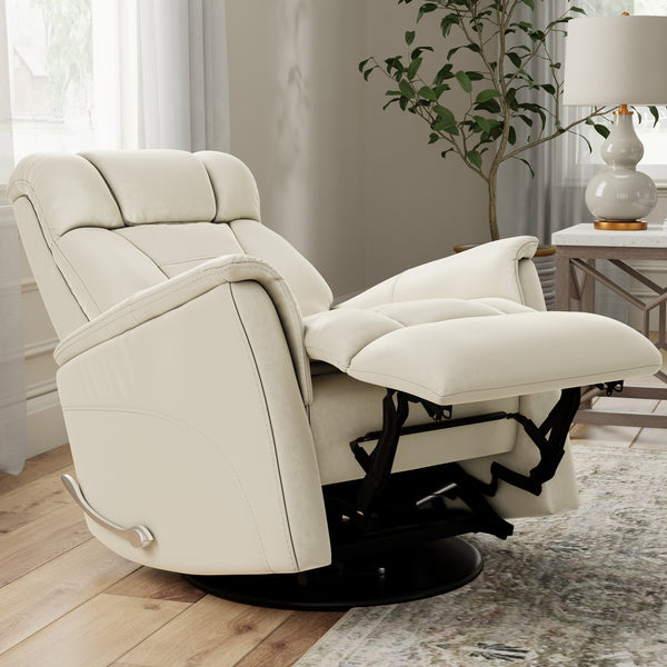 English Elm Global Home Swivel Glider Recliner - Faux Leather Comfort With Adjustable Headrest & Footrest B339P323110