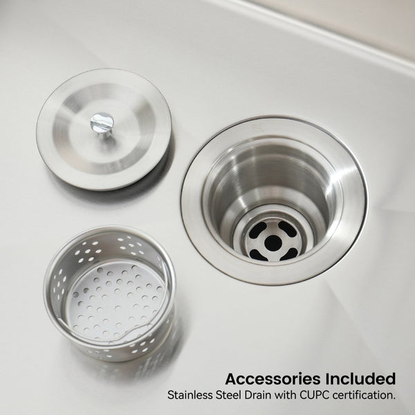 English Elm Stainless Handmade Single Bowl Kitchen Sink Brushed Nickel Undermount Drop in 33 Inch T3177P370634