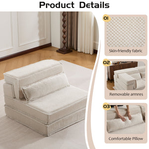 English Elm Compression Mahjong Sofa - Cozy Convertible Floor Bed With Memory Foam & Pillow For Versatile Living W3723P377148