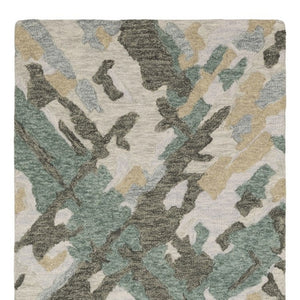 HomeRoots 5' Hand-Tufted Wool Area Rug in Gray and Teal - Contemporary Abstract Design for Cozy Spaces 8' Runner 576001