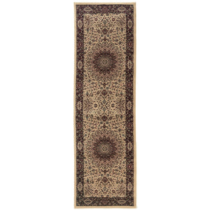 HomeRoots 6' Blue Oriental Round Rug - Elegant Design, Durable & Stain-Resistant for High-Traffic Spaces 8' Runner 576003