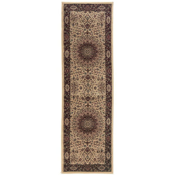 HomeRoots 6' Blue Oriental Round Rug - Elegant Design, Durable & Stain-Resistant for High-Traffic Spaces 8' Runner 576003