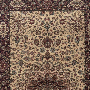HomeRoots 6' Blue Oriental Round Rug - Elegant Design, Durable & Stain-Resistant for High-Traffic Spaces 8' Runner 576003