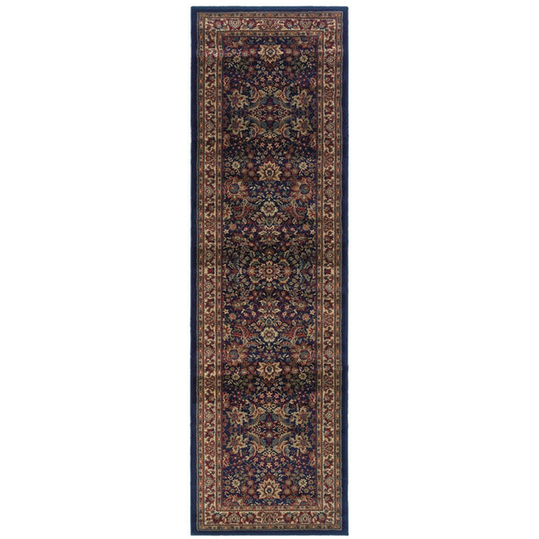 HomeRoots 6' Elegant Round Oriental Rug in Ivory, Black & Red - Timeless Style for Modern Spaces 8' Runner 576006