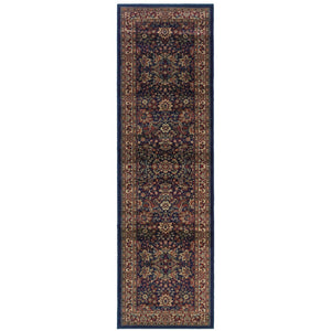 HomeRoots 6' Elegant Round Oriental Rug in Ivory, Black & Red - Timeless Style for Modern Spaces 8' Runner 576006