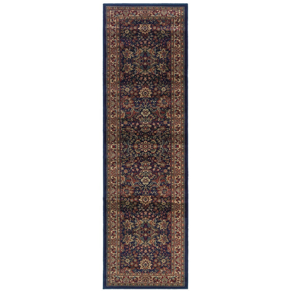 HomeRoots 6' Elegant Round Oriental Rug in Ivory, Black & Red - Timeless Style for Modern Spaces 8' Runner 576006
