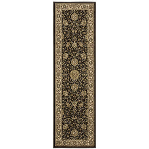 HomeRoots 8' Elegant Oriental Runner Rug – Timeless Design, Stain Resistant, Perfect for Hallways & Entryways Brown/ Ivory 576009
