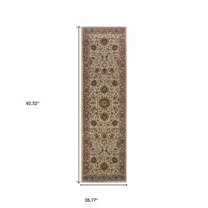 Homeroots 6' Brown Oriental Round Rug - Durable, Stain Resistant, Geometric Design For Warmth And Style 8' Runner Polypropylene 576010