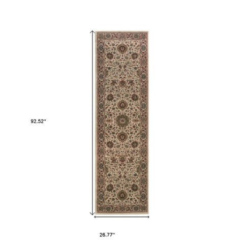 Homeroots 6' Brown Oriental Round Rug - Durable, Stain Resistant, Geometric Design For Warmth And Style 8' Runner Polypropylene 576010