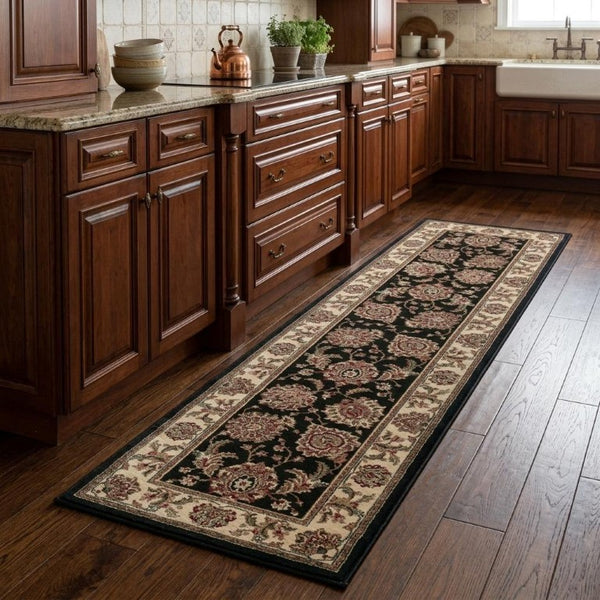 8 Foot Oriental Polypropylene Runner Rug for Hallways Entryways and High Traffic Spaces