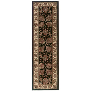 HomeRoots 8 Foot Oriental Polypropylene Runner Rug for Hallways Entryways and High Traffic Spaces 576012
