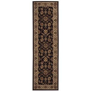 HomeRoots 4' Timeless Brown Ivory and Black Oriental Area Rug - Durable, Stylish, and Easy to Maintain for Any Room 8' Runner 576019