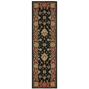 HomeRoots 4' Bold Black, Red & Ivory Floral Area Rug - Durable, Stain-Resistant Design Perfect for High-Traffic Areas 8' Runner 576025