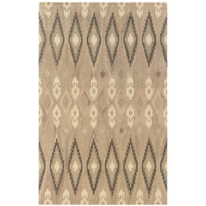 HomeRoots 4' Abstract Hand-Tufted Wool Area Rug in Beige and Ivory - Elevate Your Space with Style and Comfort 5' X 8' 576028