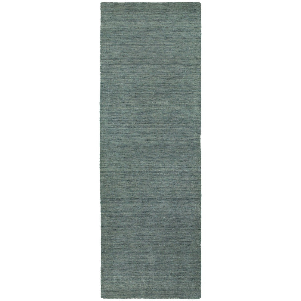 HomeRoots 5' Navy Blue Wool Hand-Tufted Area Rug - Luxurious Softness and Timeless Elegance for Any Room 8' Runner 576030