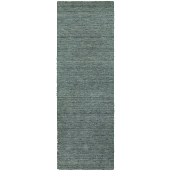 HomeRoots 5' Navy Blue Wool Hand-Tufted Area Rug - Luxurious Softness and Timeless Elegance for Any Room 8' Runner 576030