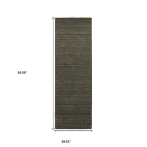 Homeroots 5' Navy Blue Wool Hand Tufted Area Rug - Elevate Your Space With Style, Comfort, And Versatility! 8' Runner Wool 576031