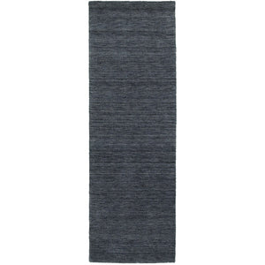 HomeRoots 5' Navy Blue Wool Hand-Tufted Area Rug - Luxurious Softness and Timeless Elegance for Any Room 8' Runner 576035