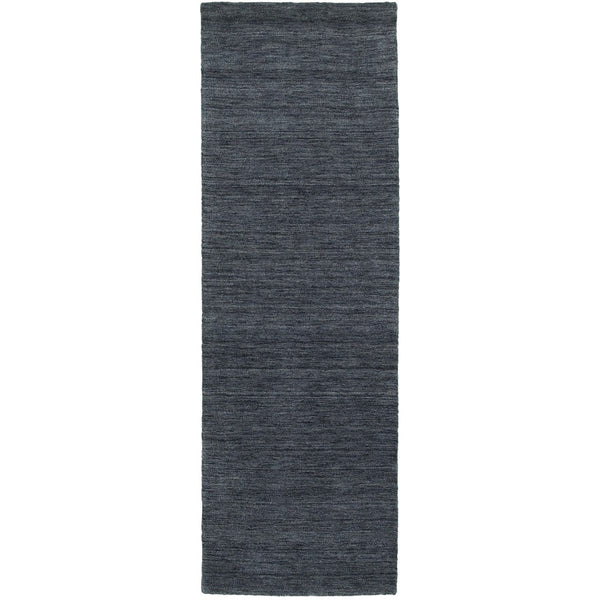 HomeRoots 5' Navy Blue Wool Hand-Tufted Area Rug - Luxurious Softness and Timeless Elegance for Any Room 8' Runner 576035