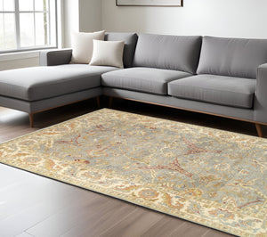 Homeroots 2' Elegant Gray Wool Oriental Hand Knotted Area Rug For Timeless Style And Cozy Ambiance 8' X 10' Wool 576043