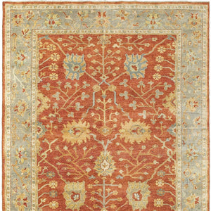 Homeroots 2' Hand Knotted Red And Gray Wool Oriental Area Rug – Unique Artisan Craftsmanship For Your Home 8' X 10' Wool 576044