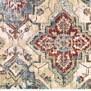 Homeroots 4' Ivory And Gold Oriental Area Rug - Elegant Power Loom Design For Warmth And Style In Any Space 8' X 11' Polypropylene,Polyester 576052