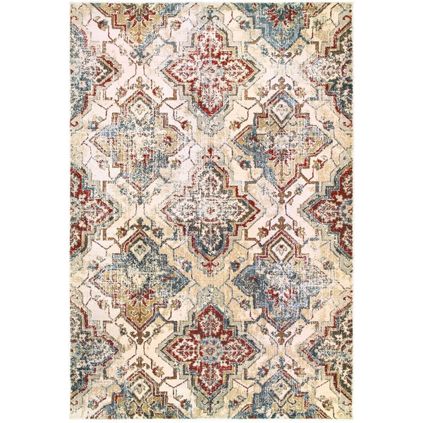 Homeroots 4' Ivory And Gold Oriental Area Rug - Elegant Power Loom Design For Warmth And Style In Any Space 8' X 11' Polypropylene,Polyester 576052