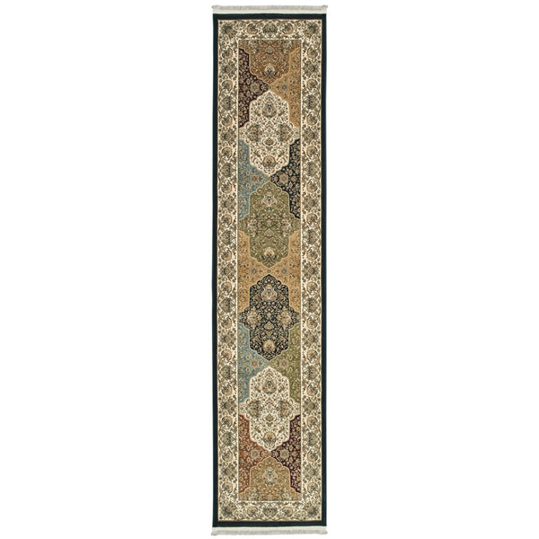 HomeRoots 4' Ivory Oriental Area Rug with Fringe – Timeless Elegance and Durability for Every Room in Your Home 10' Runner 576055