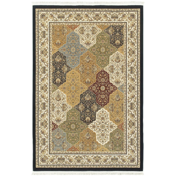 HomeRoots 4' Ivory Oriental Area Rug with Fringe – Timeless Elegance and Durability for Every Room in Your Home 8' X 11' 576056