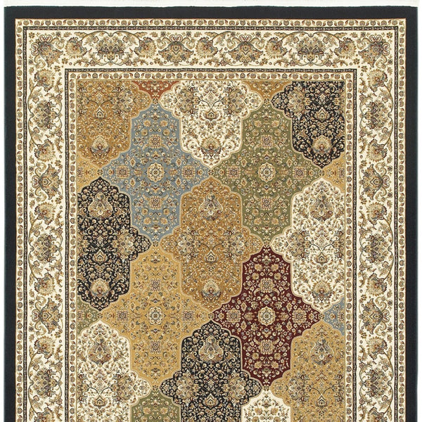 Homeroots 4' Navy Blue Oriental Area Rug With Fringe – Stylish, Stain-resistant Design For Every Home Space 8' X 11' Polypropylene 576056