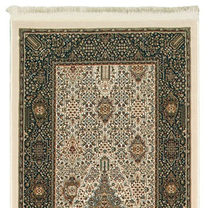 Homeroots 4' Ivory Medallion Area Rug With Fringe – Stain Resistant, Stylish Design For Any Home Decor 10' Runner Polypropylene 576057