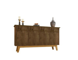 English Elm Yonkers 63" Sideboard with Soft-Close Doors and Removable Shelf, Beveled Top & Solid Wood Legs Rustic Brown B365P398257