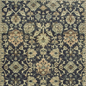 Homeroots 4' Navy Blue Oriental Area Rug - Stain Resistant, Stylish Design For Pets And Kids, Perfect For Any Room 8' X 11' Polypropylene 576066