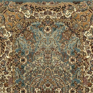Homeroots 5' Blue Medallion Area Rug With Fringe - Stylish, Stain-resistant Design Perfect For Any Space 10' Runner Polypropylene 576067