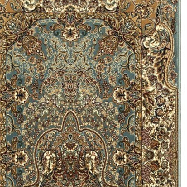 Homeroots 5' Blue Medallion Area Rug With Fringe - Stylish, Stain-resistant Design Perfect For Any Space 10' Runner Polypropylene 576067