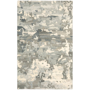 HomeRoots 4' Gray Wool Abstract Hand-Tufted Area Rug - Durable, Modern Style for Compact Spaces and Comfort 5' X 8' 576072