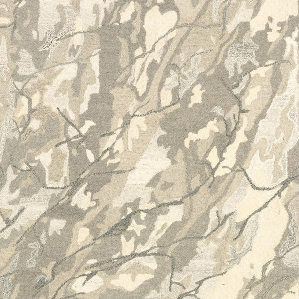 Homeroots 4' Beige Abstract Hand-tufted Wool Area Rug - Elevate Your Living Space With Style And Warmth 5' X 8' Wool 576074