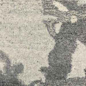 Homeroots 4' Enhance Your Living Space With A Beige And Charcoal Abstract Hand-tufted Wool Area Rug 5' X 8' Wool 576075