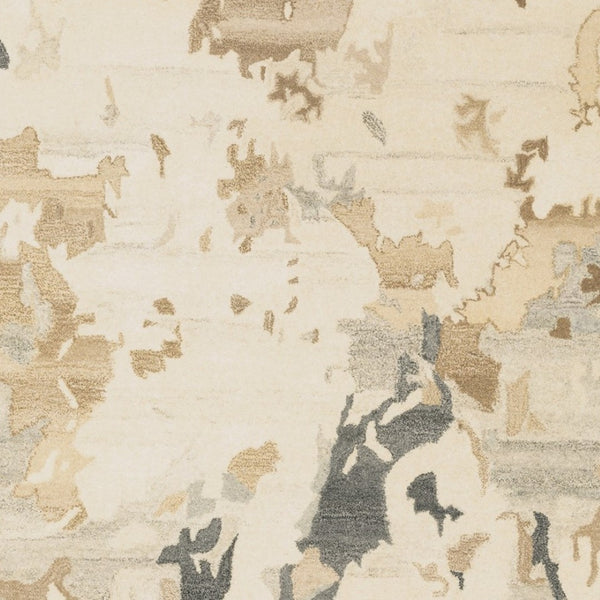 Homeroots 4' Enhance Your Living Space With A Beige And Charcoal Abstract Hand-tufted Wool Area Rug 5' X 8' Wool 576075